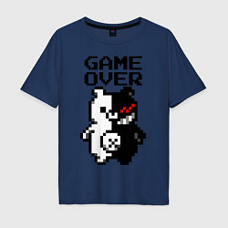 Футболка оверсайз мужская MONOKUMA GAME OVER, цвет: тёмно-синий