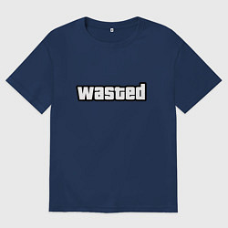 Футболка оверсайз мужская WASTED, цвет: тёмно-синий