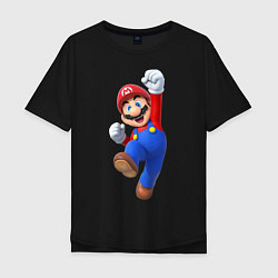Футболка оверсайз мужская Марио, цвет: черный