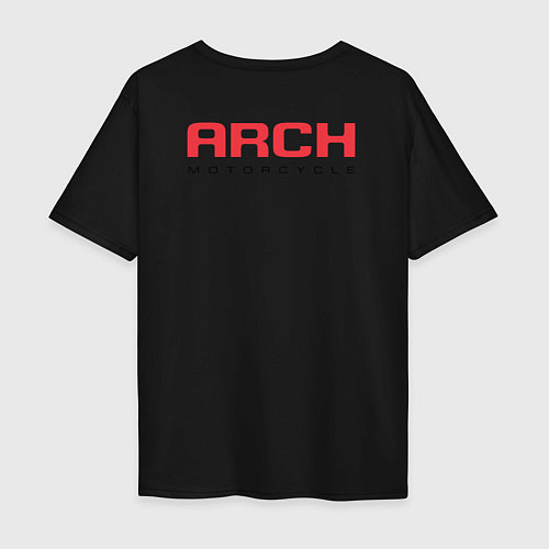 Мужская футболка оверсайз ARCH Motorcycle Logo спина Z / Черный – фото 2
