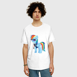 Футболка оверсайз мужская Pony - Rainbow Dash, цвет: белый — фото 2