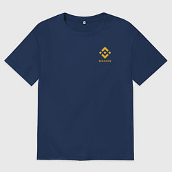Футболка оверсайз мужская BINANCE LOGO БИНАНС, цвет: тёмно-синий