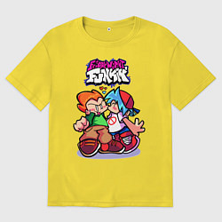 Футболка оверсайз мужская Парень с Подружкой Friday Night Funkin, цвет: желтый