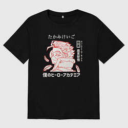 Футболка оверсайз мужская Моя геройская академия Ястреб, цвет: черный