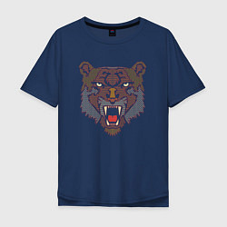 Футболка оверсайз мужская Морда медведя, цвет: тёмно-синий