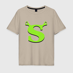 Футболка оверсайз мужская Shrek: Logo S, цвет: миндальный