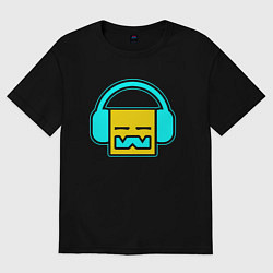 Футболка оверсайз мужская Geometry Dash: Music, цвет: черный