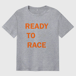 Футболка оверсайз мужская KTM READY TO RACE спина Z, цвет: меланж