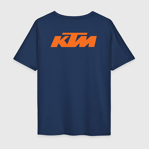 Мужская футболка оверсайз KTM READY TO RACE спина Z / Тёмно-синий – фото 2