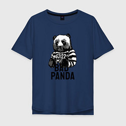 Футболка оверсайз мужская Плохая панда, цвет: тёмно-синий