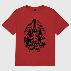 Футболка оверсайз мужская Лик Сварога, цвет: красный