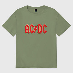 Футболка оверсайз мужская ACDC, цвет: авокадо