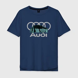 Футболка оверсайз мужская Audi, цвет: тёмно-синий