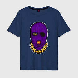 Футболка оверсайз мужская DaBaby Purple Mask, цвет: тёмно-синий