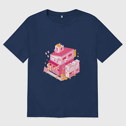 Футболка оверсайз мужская Кавай, цвет: тёмно-синий