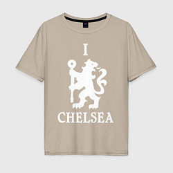 Футболка оверсайз мужская I LOVE CHELSEA, цвет: миндальный