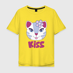 Футболка оверсайз мужская Kiss Cat, цвет: желтый