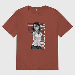 Футболка оверсайз мужская Хаясэ Нагаторо, цвет: кирпичный