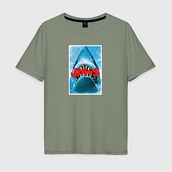 Футболка оверсайз мужская Jaws classic, цвет: авокадо