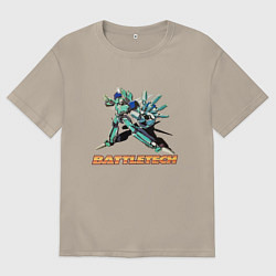 Футболка оверсайз мужская Battletech Comics, цвет: миндальный