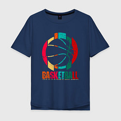 Футболка оверсайз мужская Color Basketball, цвет: тёмно-синий
