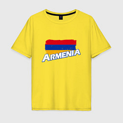 Футболка оверсайз мужская Armenia Flag, цвет: желтый