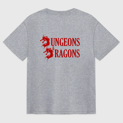 Мужская футболка оверсайз Dungeons and Dragons Драконы / Меланж – фото 2