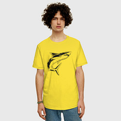 Футболка оверсайз мужская Акула, цвет: желтый — фото 2
