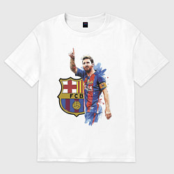 Футболка оверсайз мужская Lionel Messi Barcelona Argentina!, цвет: белый