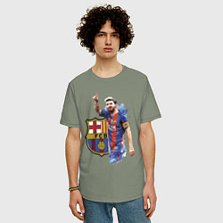Футболка оверсайз мужская Lionel Messi Barcelona Argentina!, цвет: авокадо — фото 2