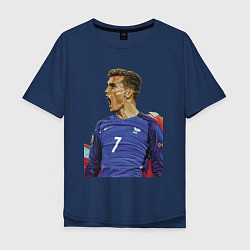 Футболка оверсайз мужская Antoine Griezmann, цвет: тёмно-синий