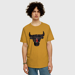Футболка оверсайз мужская Bulls - Jordan, цвет: горчичный — фото 2