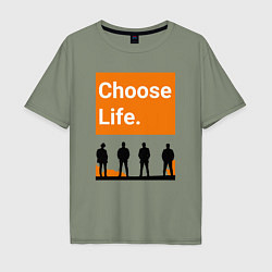 Футболка оверсайз мужская Choose Life, цвет: авокадо