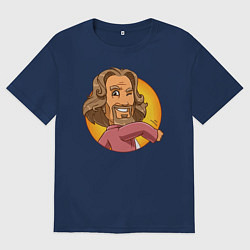 Футболка оверсайз мужская Парень, цвет: тёмно-синий