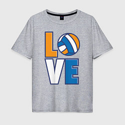 Футболка оверсайз мужская Love Volleyball, цвет: меланж