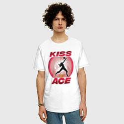 Футболка оверсайз мужская Kiss Ace, цвет: белый — фото 2
