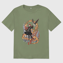 Футболка оверсайз мужская Дилюк в деле, цвет: авокадо