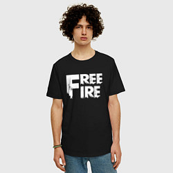 Футболка оверсайз мужская FREEFIRE FF WHITE LOGO Z, цвет: черный — фото 2