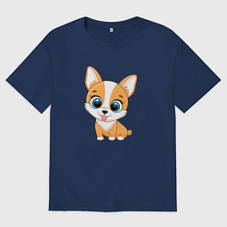 Футболка оверсайз мужская Добрая Собачка, цвет: тёмно-синий