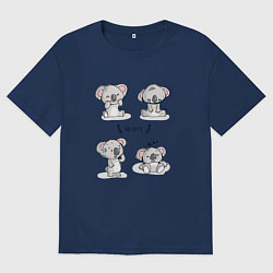Футболка оверсайз мужская Милые коалы, цвет: тёмно-синий
