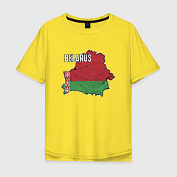 Футболка оверсайз мужская Belarus Map, цвет: желтый