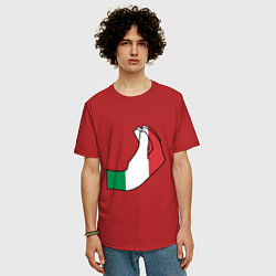 Футболка оверсайз мужская Италия, цвет: красный — фото 2