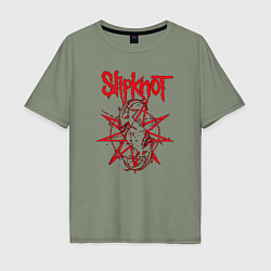 Футболка оверсайз мужская Slipknot Slip Goats Art, цвет: авокадо