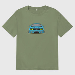Футболка оверсайз мужская Bmw e30 drift stance, цвет: авокадо