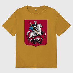 Футболка оверсайз мужская Георгий Победоносец - Герб, цвет: горчичный