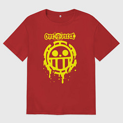 Футболка оверсайз мужская Пираты Сердца One Piece, цвет: красный