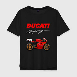 Футболка оверсайз мужская DUCATI ДУКАТИ MOTOSPORT, цвет: черный