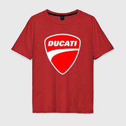 Футболка оверсайз мужская DUCATI ДУКАТИ ЭМБЛЕМА, цвет: красный