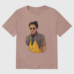 Футболка оверсайз мужская Dead by daylight Кожаное лицо, цвет: пыльно-розовый