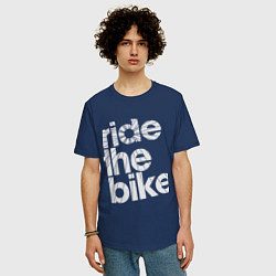 Футболка оверсайз мужская Ride the bike, цвет: тёмно-синий — фото 2